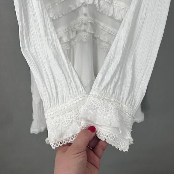 $329 AllSaints Mini Dress Womens 10 Vintage Romance Boho Chic Cottagecore Fairy - Picture 8 of 16